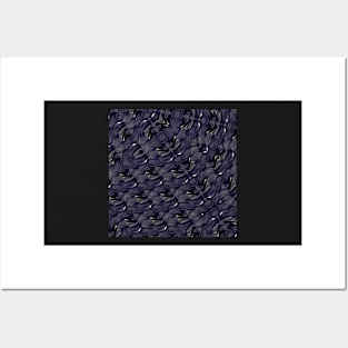 Deep Dark Plum Violet Ornamental Pattern Posters and Art